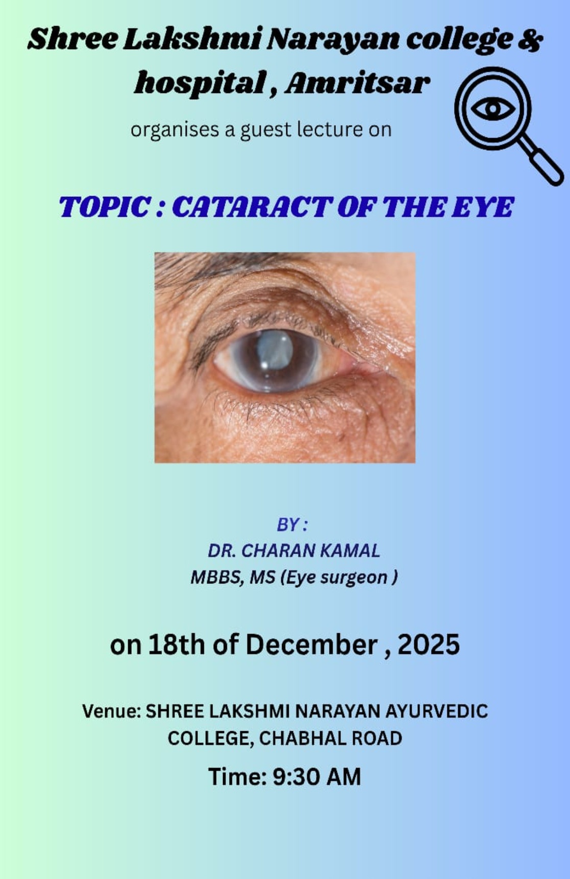 Guest-Lecture-Cataract-of-the-Eye-Webinar-and-Events-At-Lakshmi-Narayan-College-In-Amritsar-Punjab